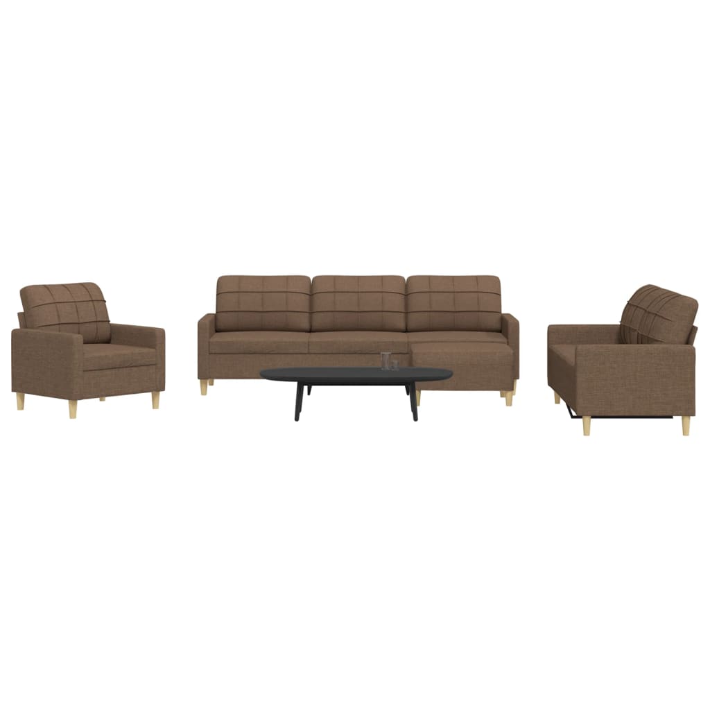 Sofasæt 4 Dele Med Fodskammel Og Pyntepuder Stof