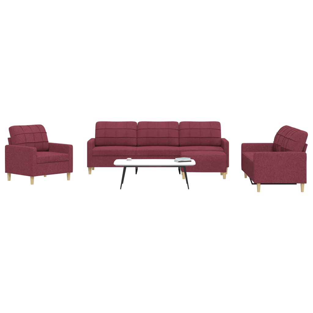 Sofasæt 4 Dele Med Fodskammel Og Pyntepuder Stof