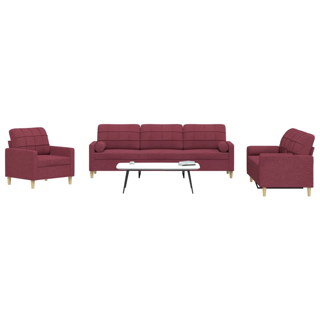 Sofasæt 4 Dele Med Fodskammel Og Pyntepuder Stof