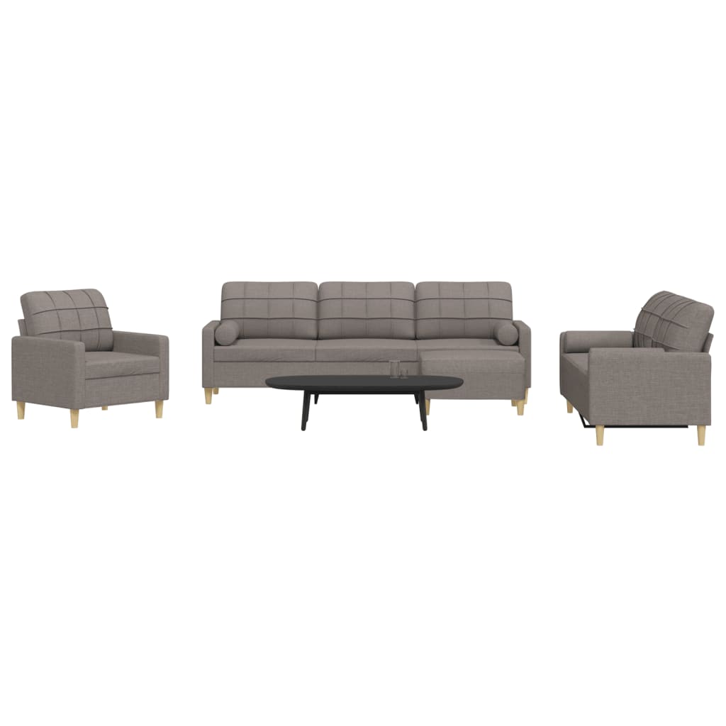 Sofasæt 4 Dele Med Fodskammel Og Pyntepuder Stof