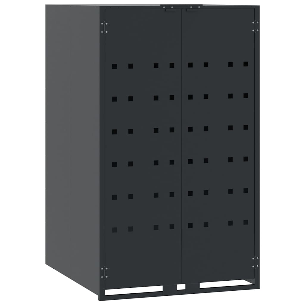 Skraldespandopbevaring Til Enkeltspand Antracit 69X79X117 Cm Stål Antracitgrå