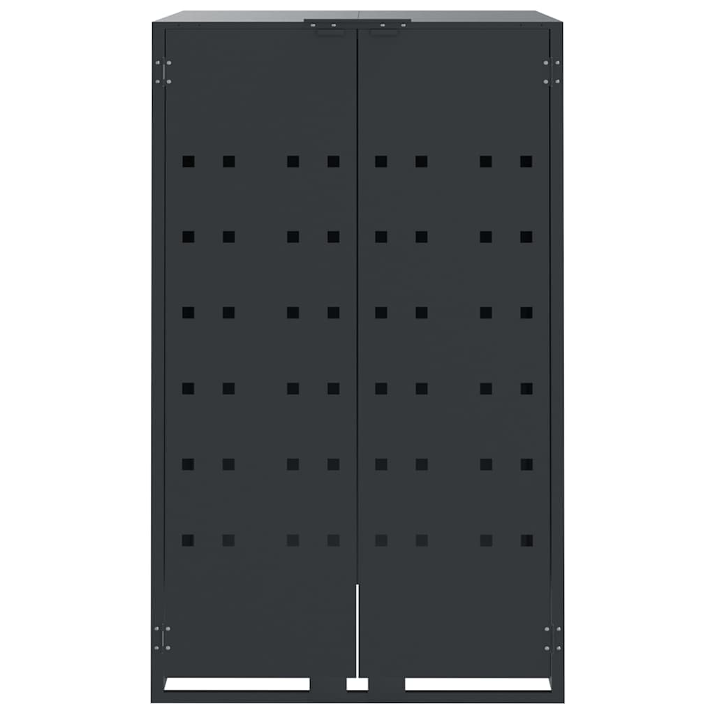 Skraldespandopbevaring Til Enkeltspand Antracit 69X79X117 Cm Stål Antracitgrå