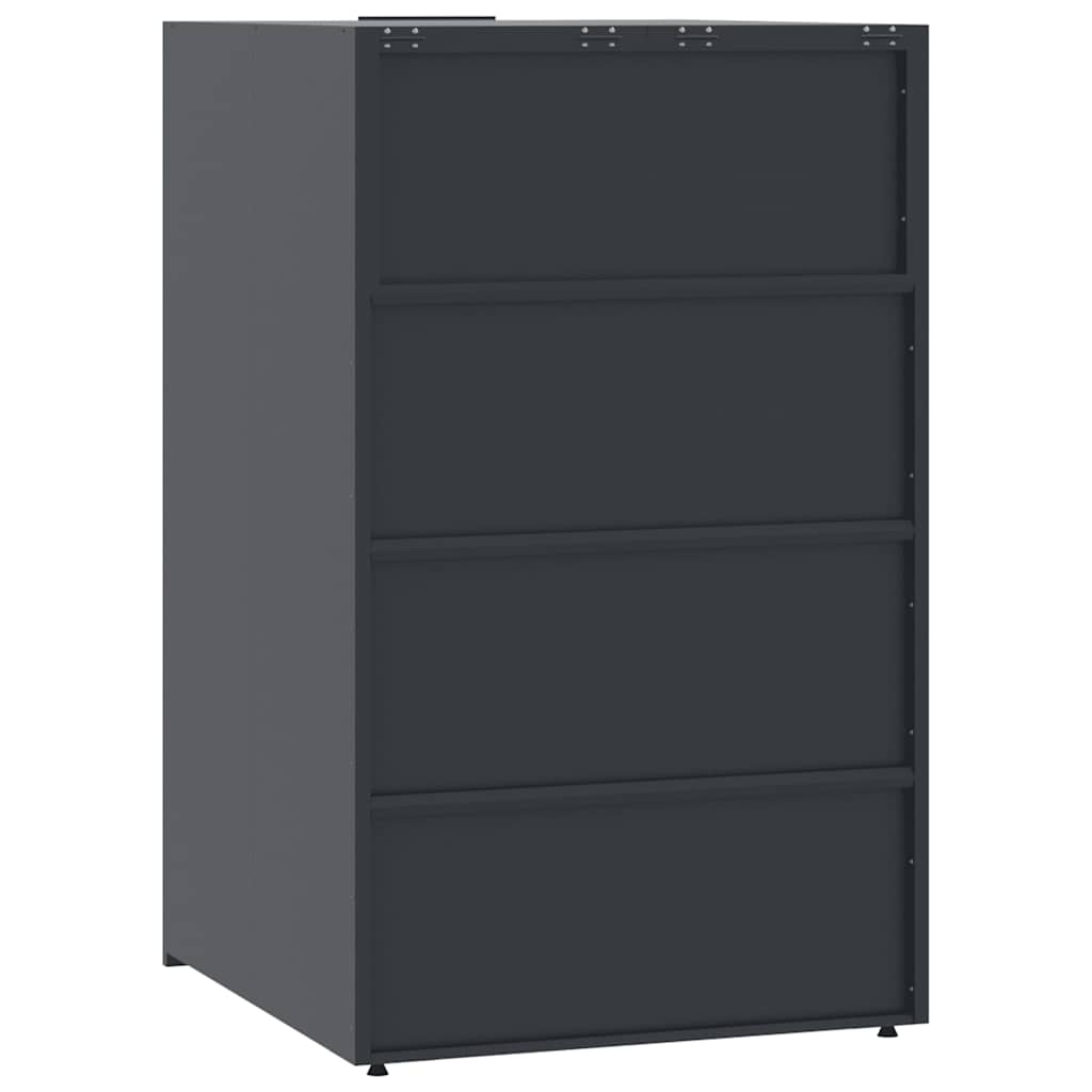 Skraldespandopbevaring Til Enkeltspand Antracit 69X79X117 Cm Stål Antracitgrå
