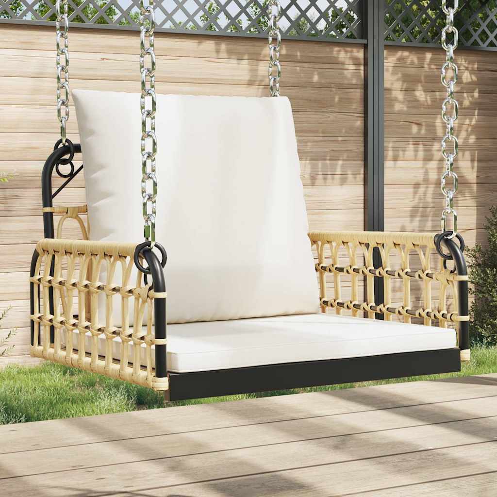 Gyngebænk Med Hynder Polyrattan Og Stål