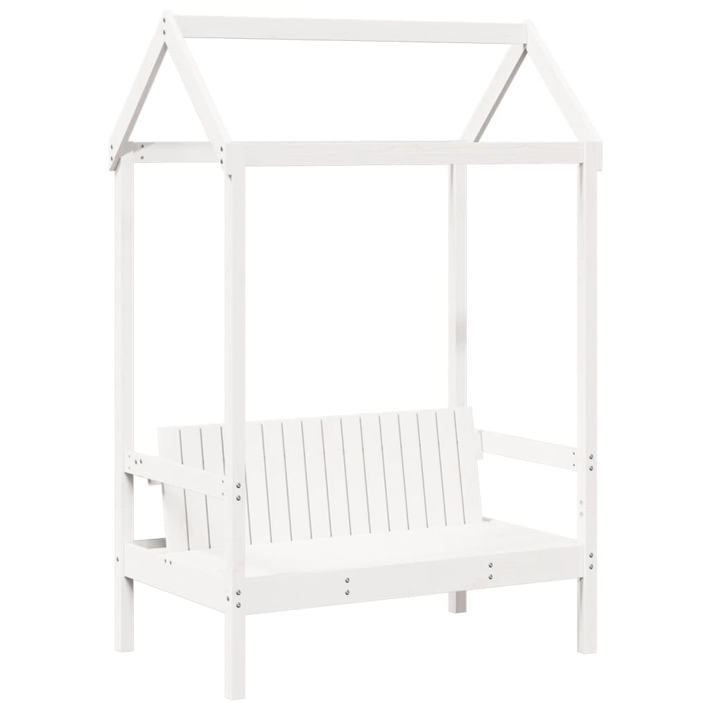 Bænk Med Tag 117,5X70X176,5 Cm Massivt Fyrretræ