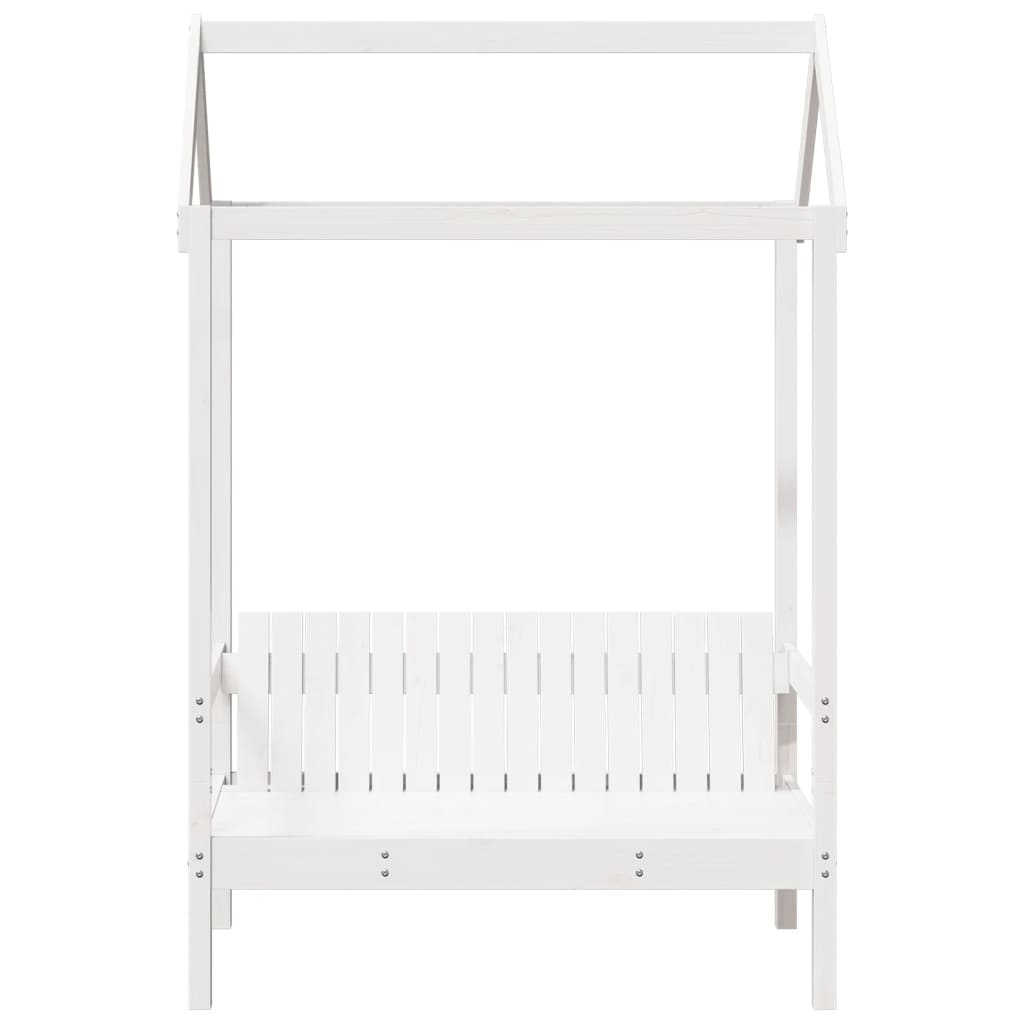 Bænk Med Tag 117,5X70X176,5 Cm Massivt Fyrretræ