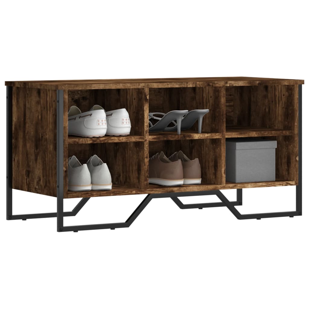 Skoreol 90X38X61,5 Cm Konstrueret Træ Etræsfarve Røget Eg