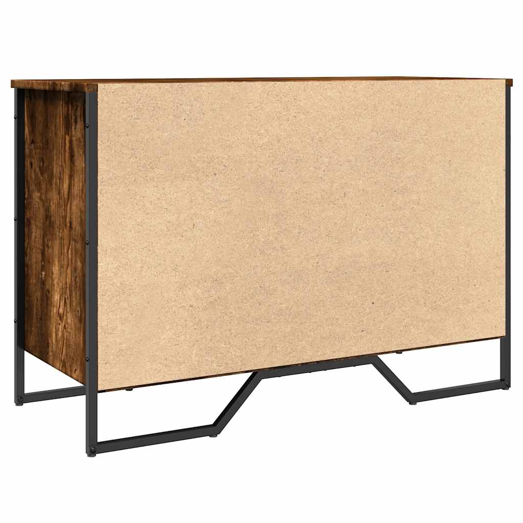 Skoreol 90X38X61,5 Cm Konstrueret Træ Etræsfarve Røget Eg