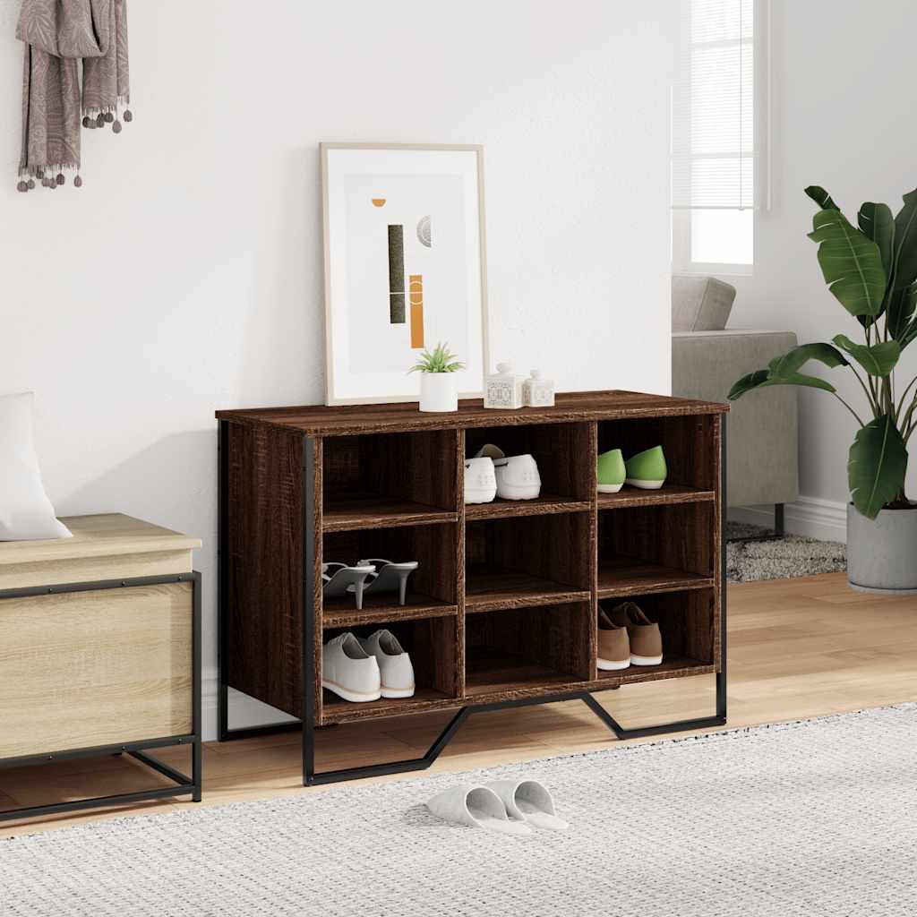 Skoreol 90X38X61,5 Cm Konstrueret Træ Etræsfarve Brun Eg