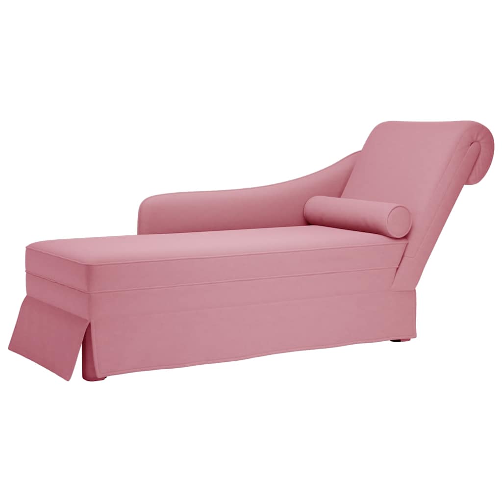 Chaiselong Med Bolster Og Højre Armlæn Fløjl