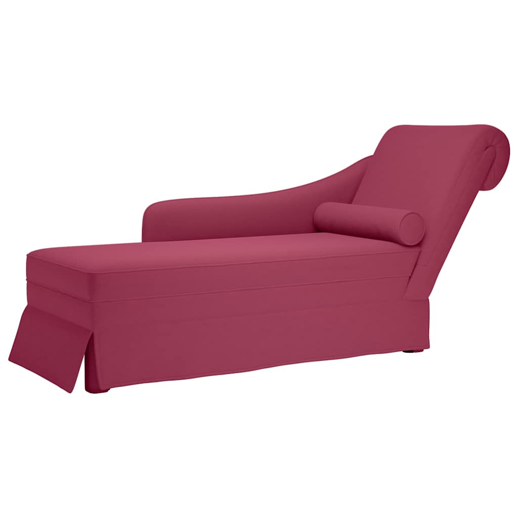 Chaiselong Med Bolster Og Højre Armlæn Fløjl