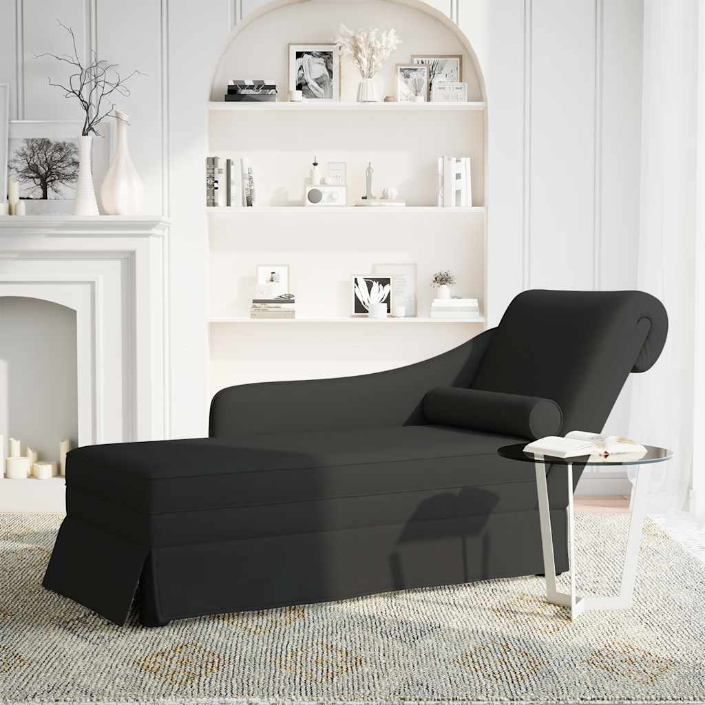 Chaiselong Med Bolster Og Højre Armlæn Fløjl