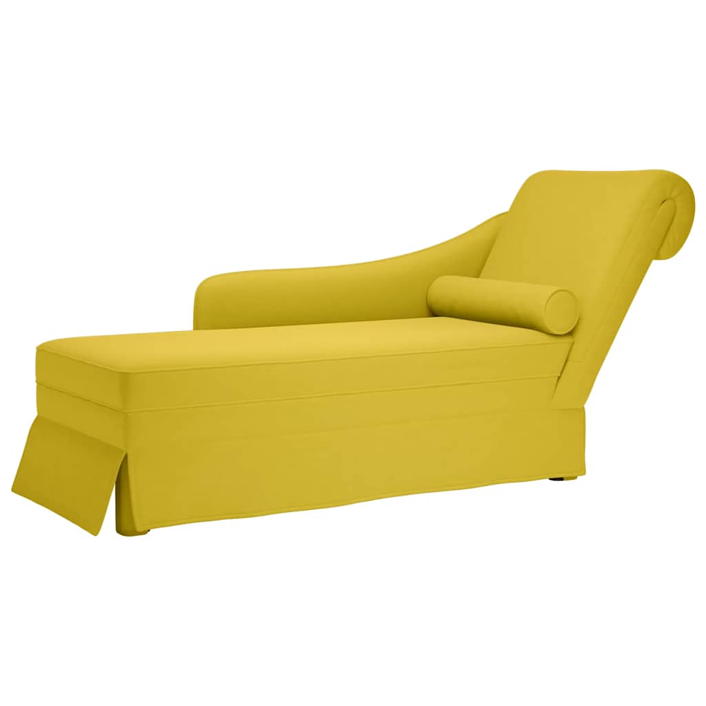 Chaiselong Med Bolster Og Højre Armlæn Fløjl