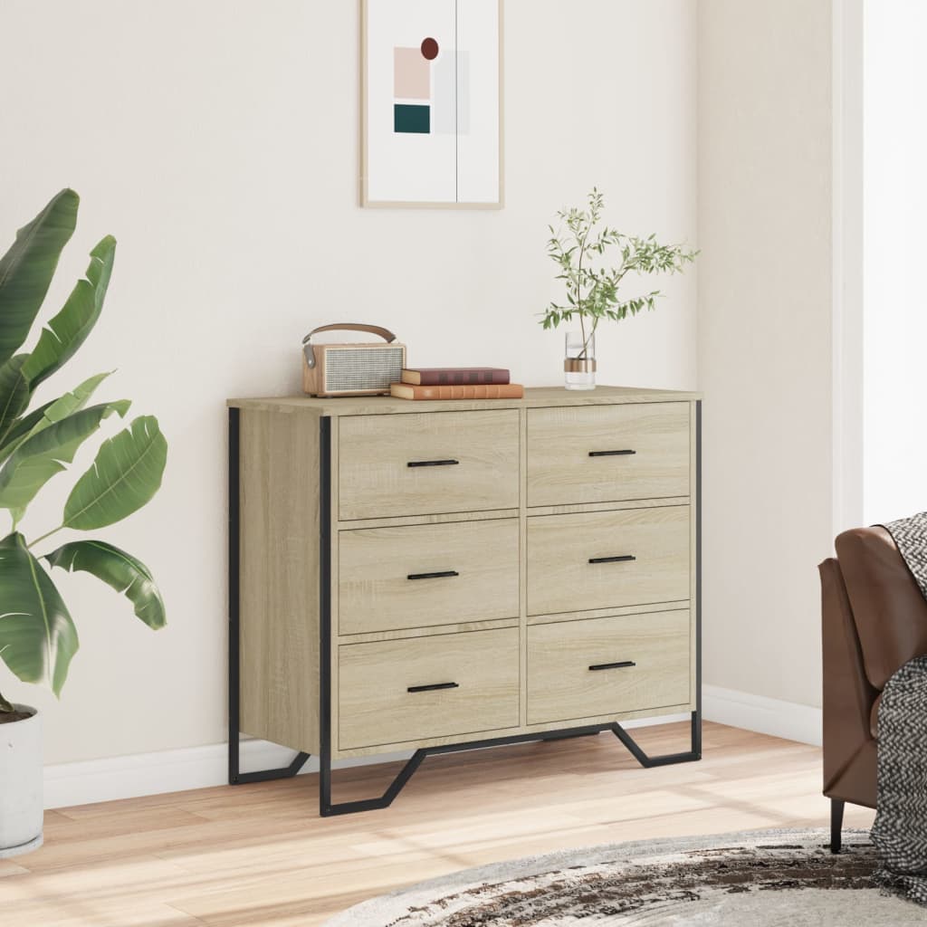 Kommode 91X35,5X74,5 Cm Konstrueret Træ