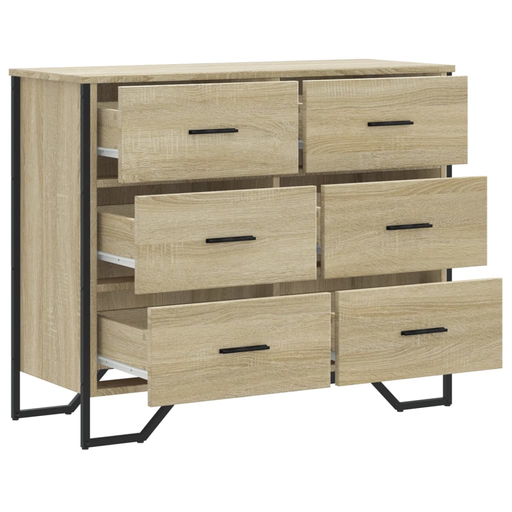 Kommode 91X35,5X74,5 Cm Konstrueret Træ