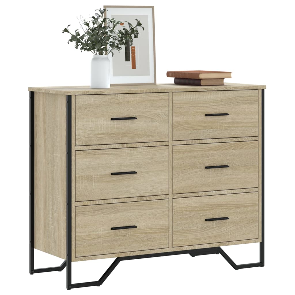 Kommode 91X35,5X74,5 Cm Konstrueret Træ