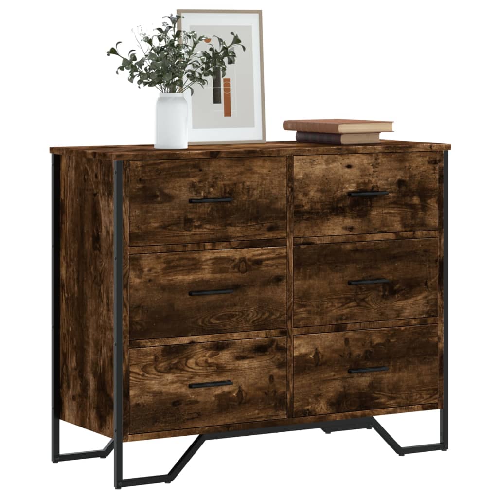 Kommode 91X35,5X74,5 Cm Konstrueret Træ