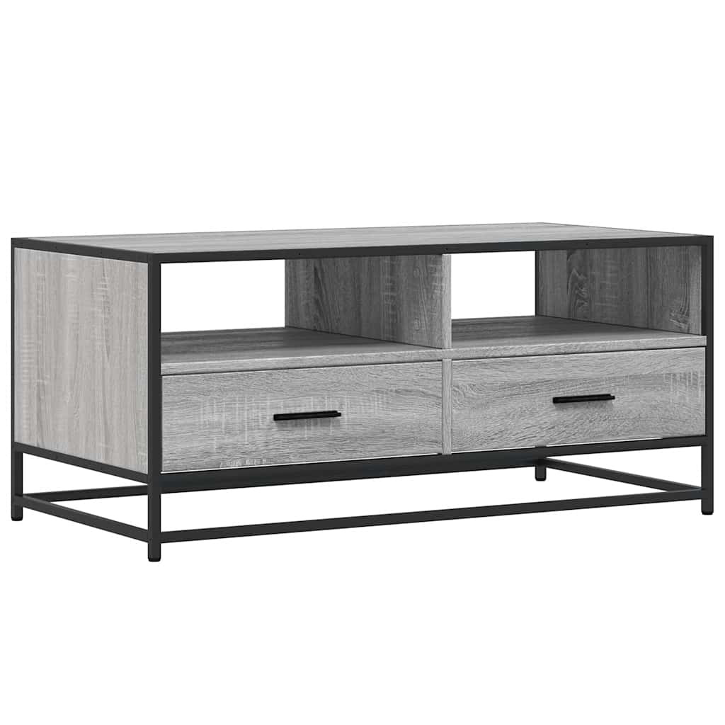 Sofabord 100X50X45 Cm Konstrueret Træ Og Metal