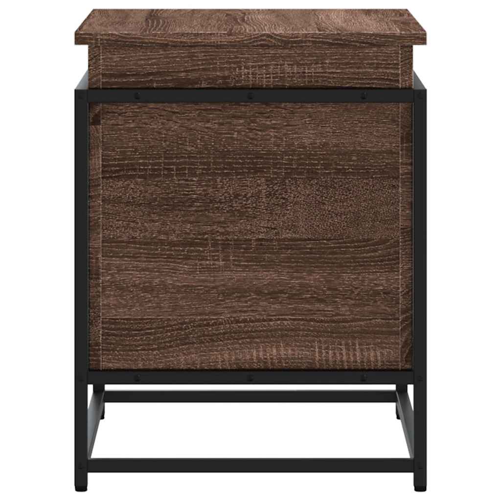 Opbevaringsboks Med Låg 60X40X51,5 Cm Konstrueret Træ Brunt Eg Brun Eg