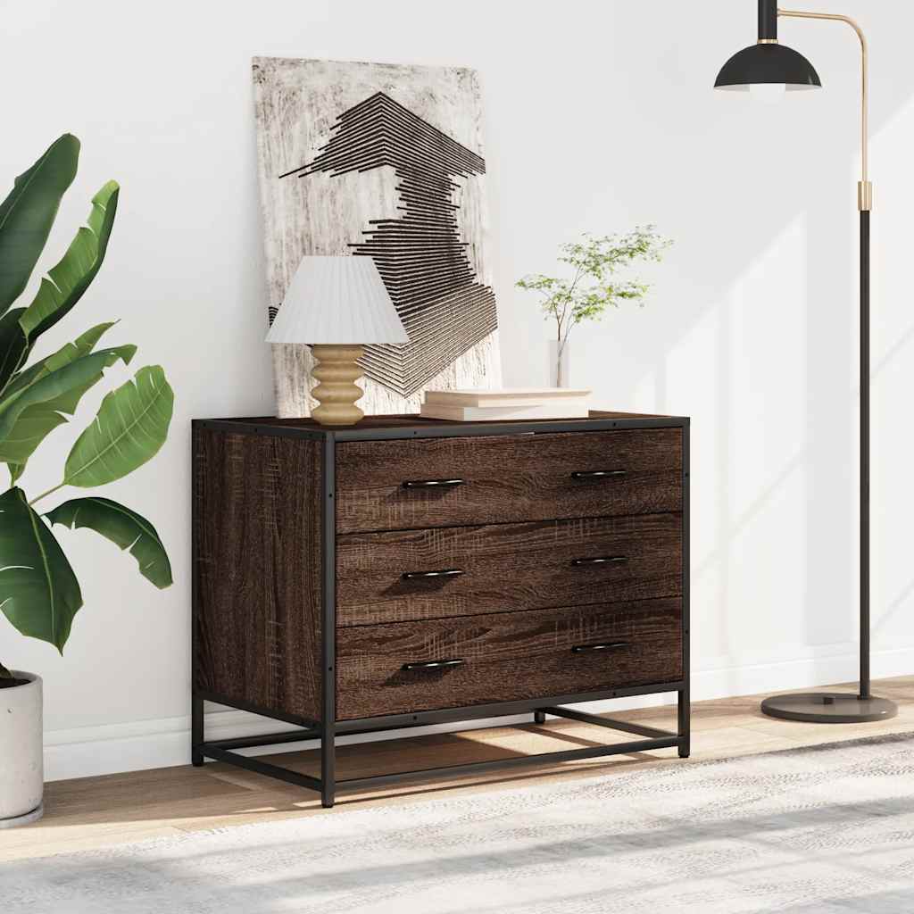 Kommode 70X41X56 Cm Konstrueret Træ Etræsfarve