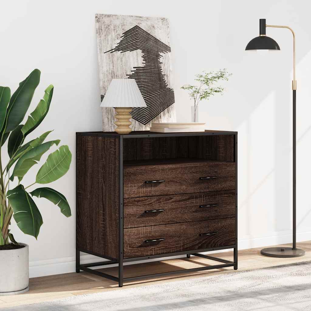 Kommode 70X41X70 Cm Konstrueret Træ Etræsfarve