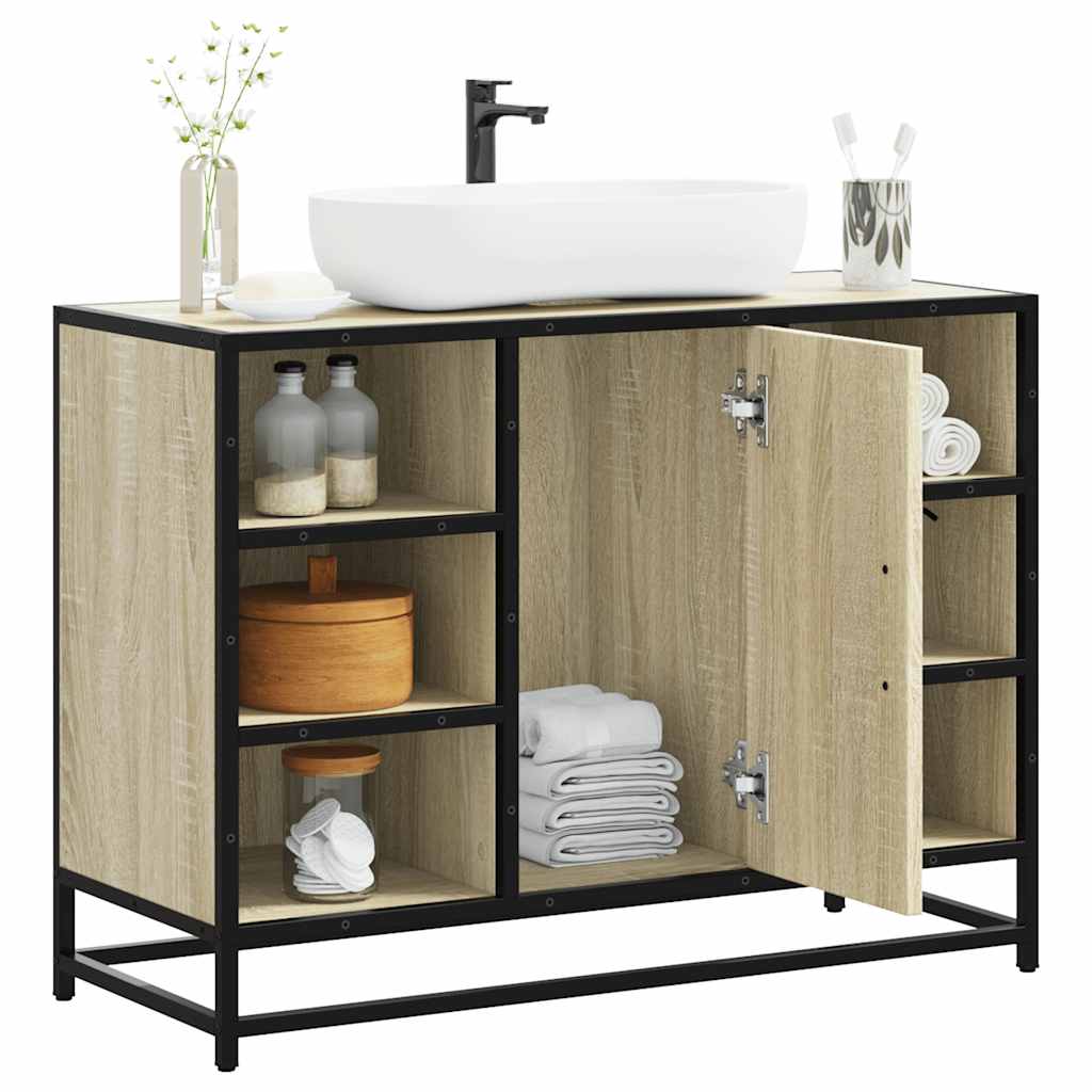 Underskab Til Håndvask 80X33X60 Cm Konstrueret Træ Grå Sonoma