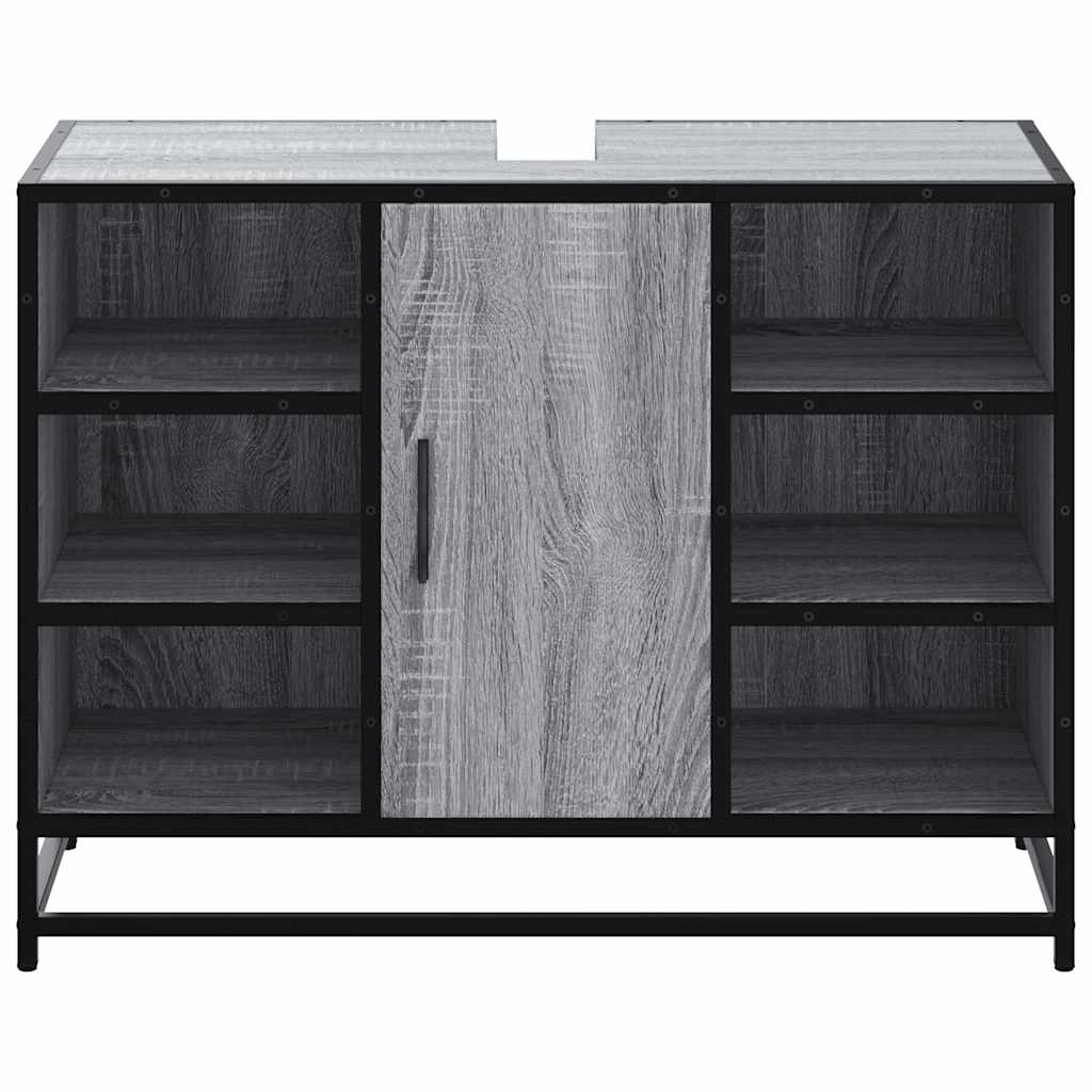 Underskab Til Håndvask 80X33X60 Cm Konstrueret Træ Grå Sonoma