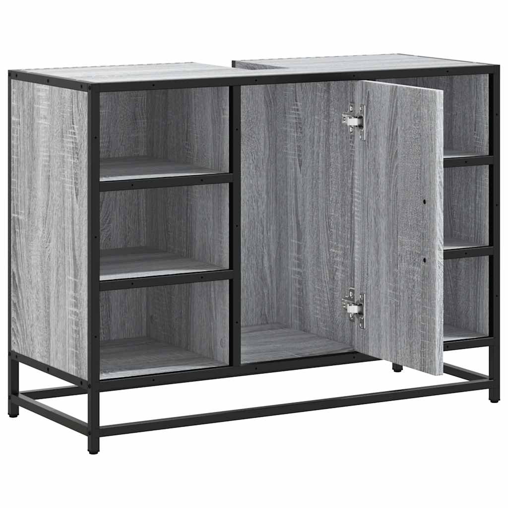 Underskab Til Håndvask 80X33X60 Cm Konstrueret Træ Grå Sonoma