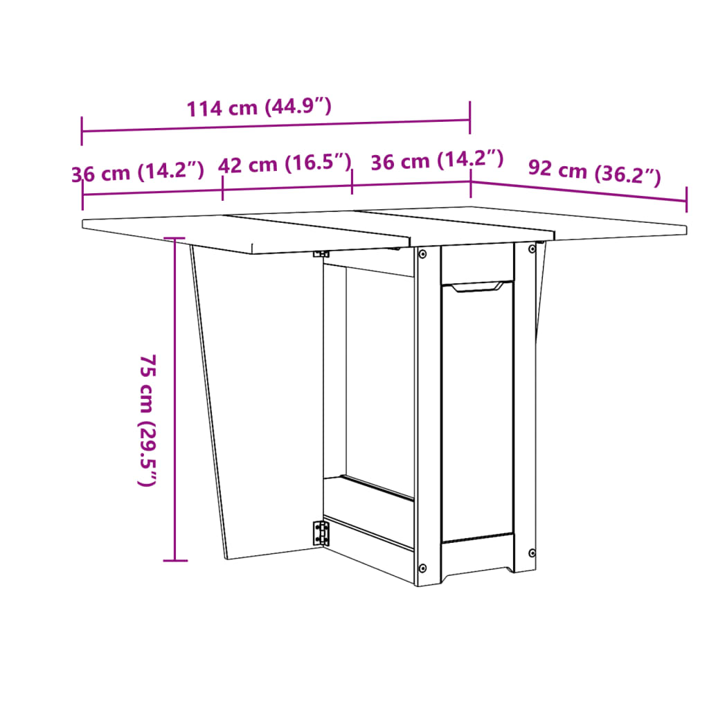 Spisebord Corona Foldbart Massivt Fyrretræ