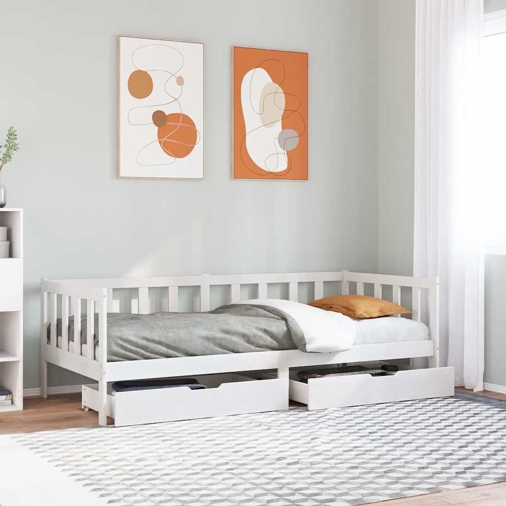 Daybed Med Skuffer Massivt Fyrretræ