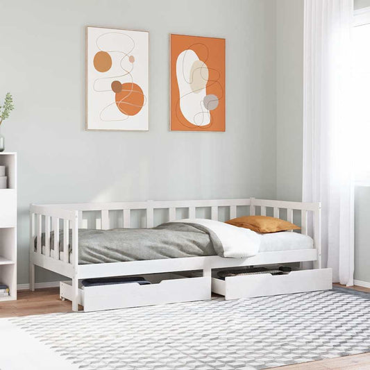 Daybed Med Skuffer Massivt Fyrretræ