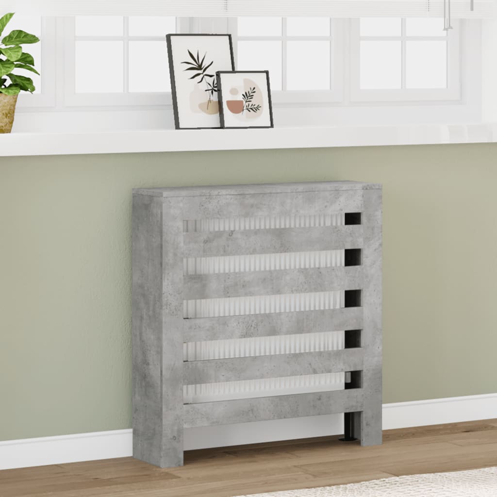 Radiatorskjuler 205X21,5X83,5 Cm Konstrueret Træ Betongrå