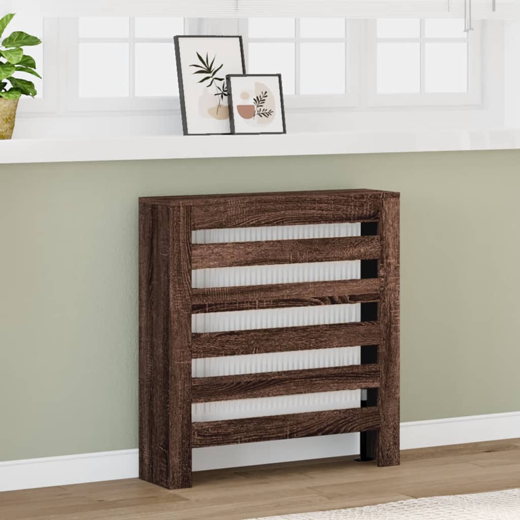 Radiatorskjuler 78X20X82 Cm Konstrueret Træ Etræ Brun Eg