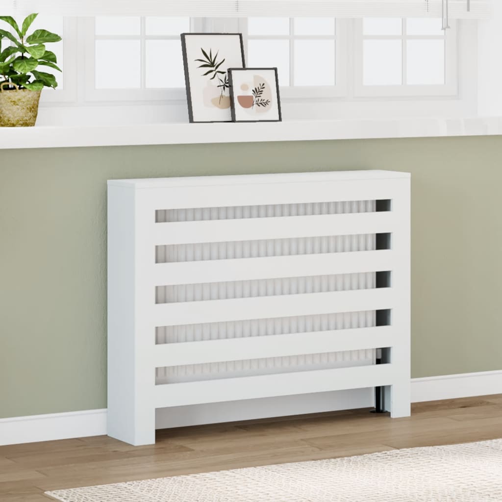 Radiatorskjuler 205X21,5X83,5 Cm Konstrueret Træ Hvid