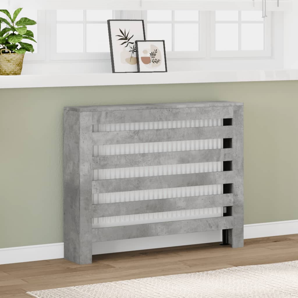 Radiatorskjuler 205X21,5X83,5 Cm Konstrueret Træ Betongrå