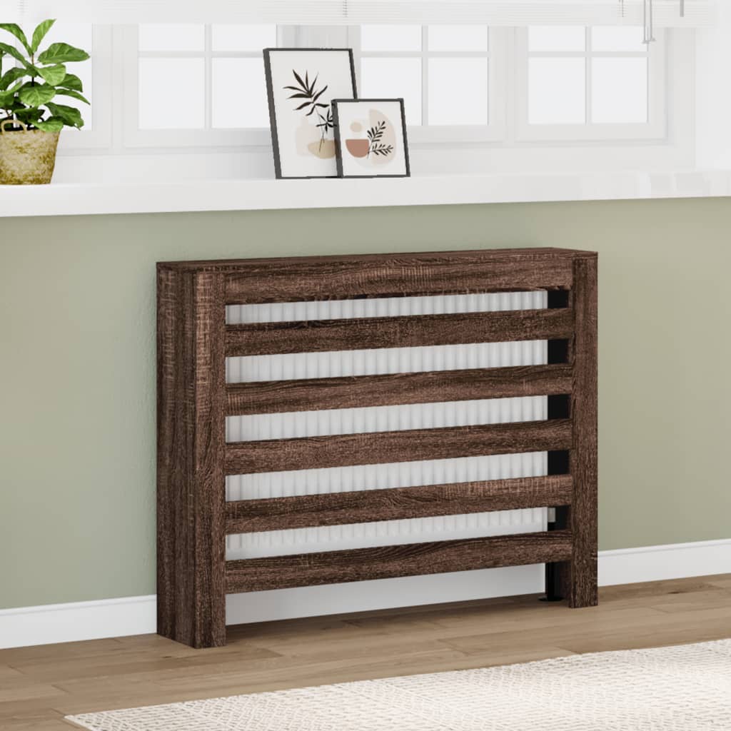 Radiatorskjuler 78X20X82 Cm Konstrueret Træ Etræ Brun Eg