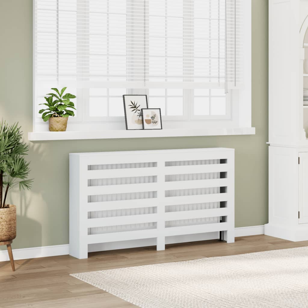 Radiatorskjuler 205X21,5X83,5 Cm Konstrueret Træ Hvid