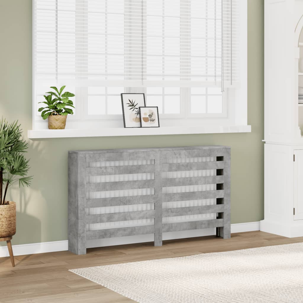 Radiatorskjuler 205X21,5X83,5 Cm Konstrueret Træ Betongrå