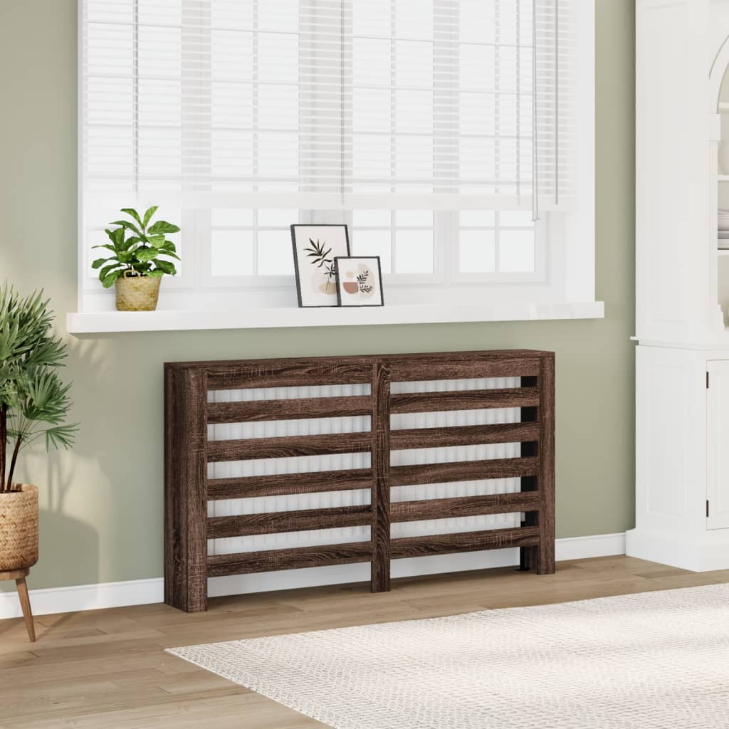 Radiatorskjuler 78X20X82 Cm Konstrueret Træ Etræ Brun Eg