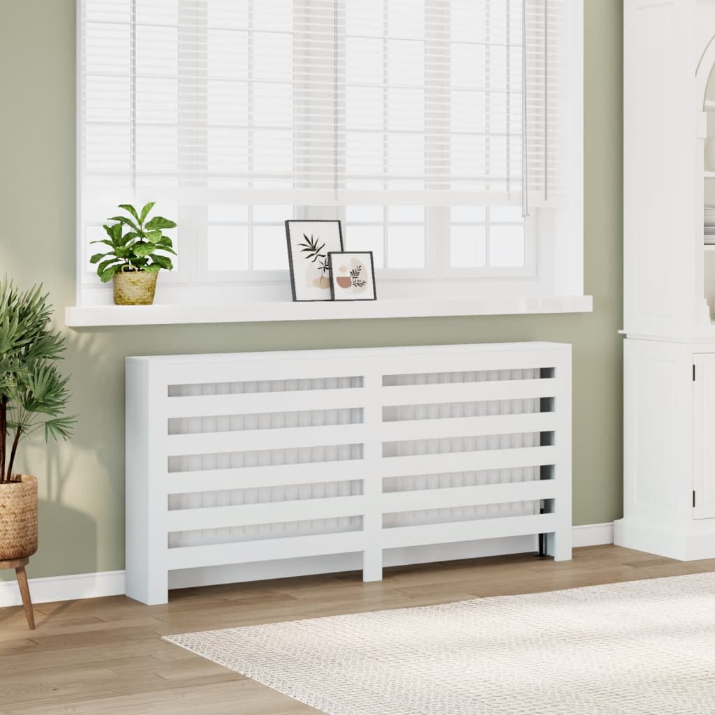Radiatorskjuler 205X21,5X83,5 Cm Konstrueret Træ Hvid