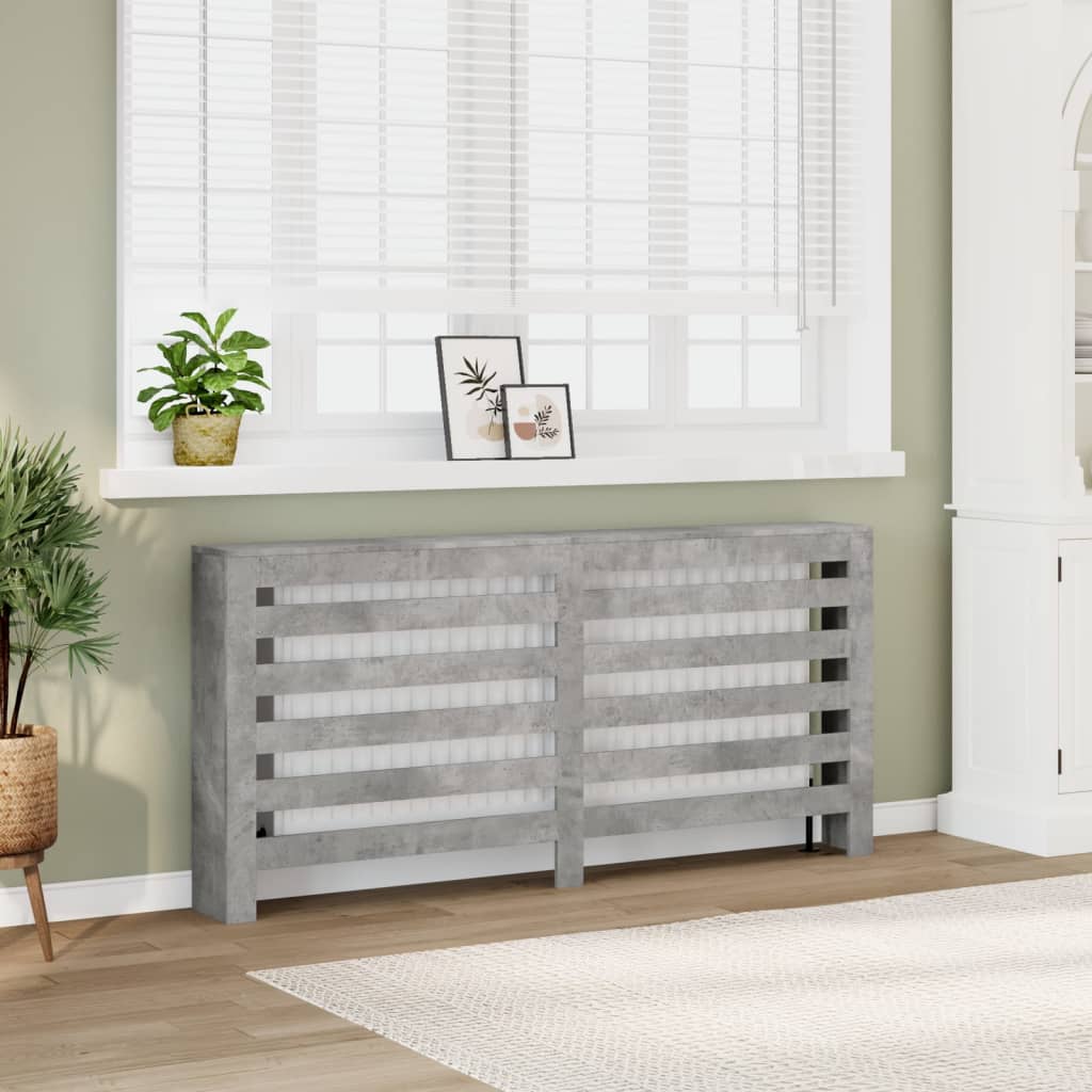 Radiatorskjuler 205X21,5X83,5 Cm Konstrueret Træ Betongrå