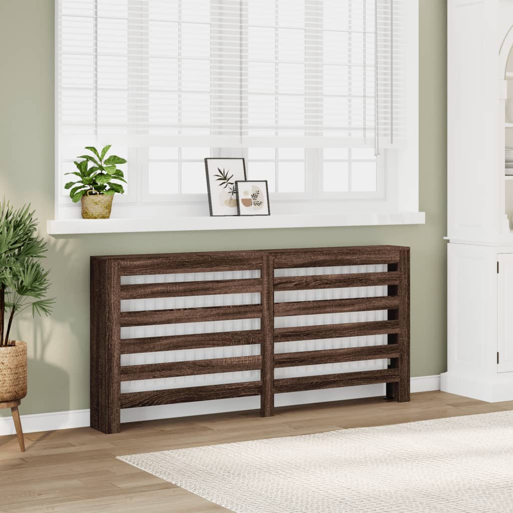 Radiatorskjuler 78X20X82 Cm Konstrueret Træ Etræ Brun Eg