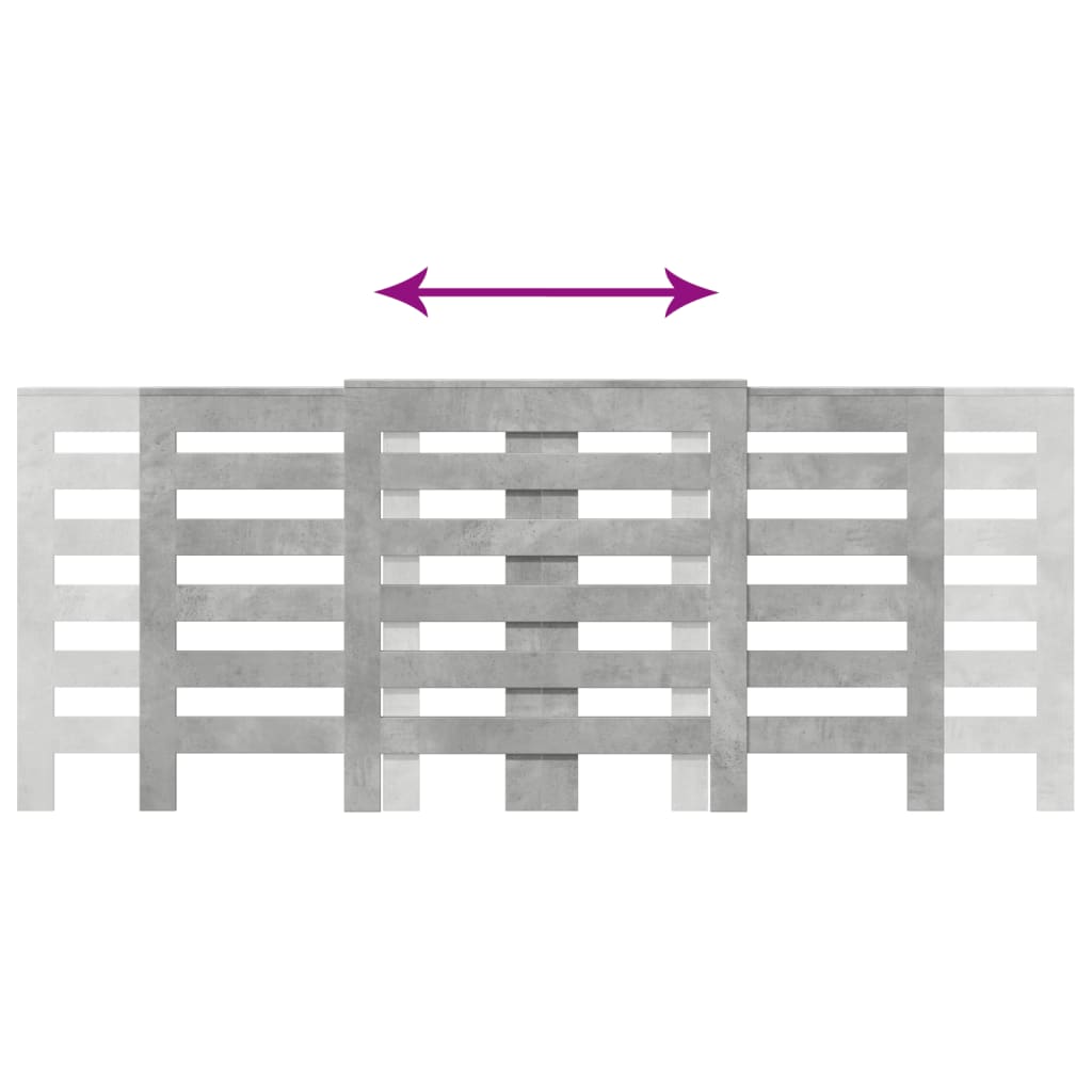 Radiatorskjuler 205X21,5X83,5 Cm Konstrueret Træ Betongrå