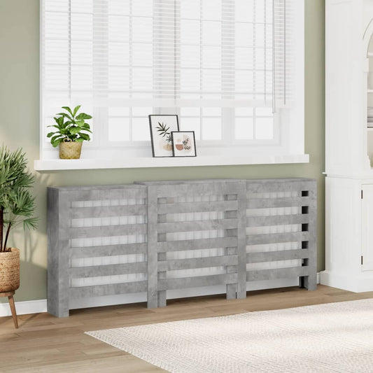 Radiatorskjuler 205X21,5X83,5 Cm Konstrueret Træ Betongrå