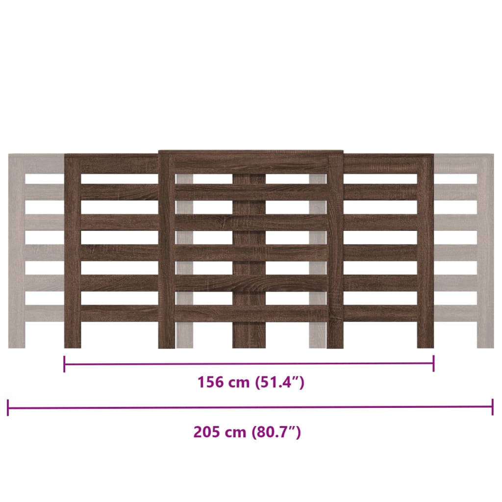 Radiatorskjuler 78X20X82 Cm Konstrueret Træ Etræ Brun Eg