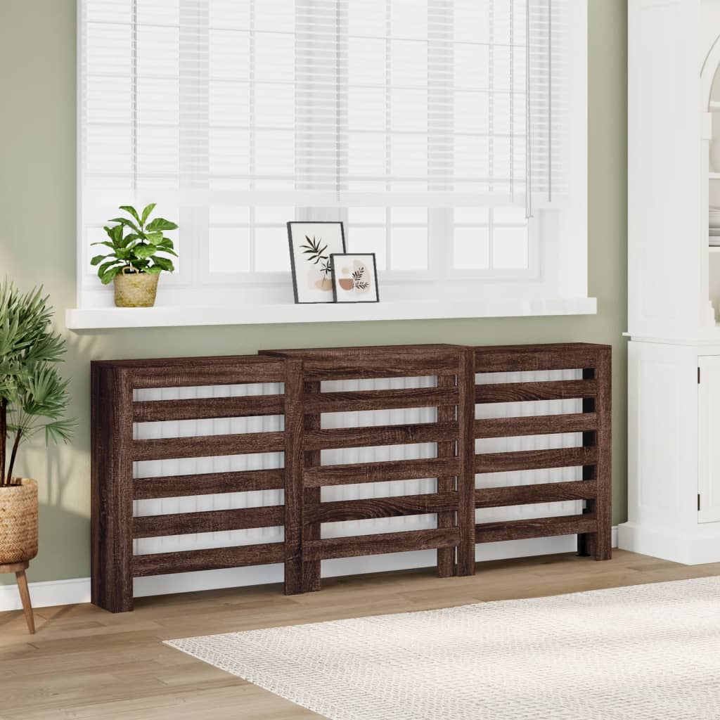 Radiatorskjuler 78X20X82 Cm Konstrueret Træ Etræ Brun Eg