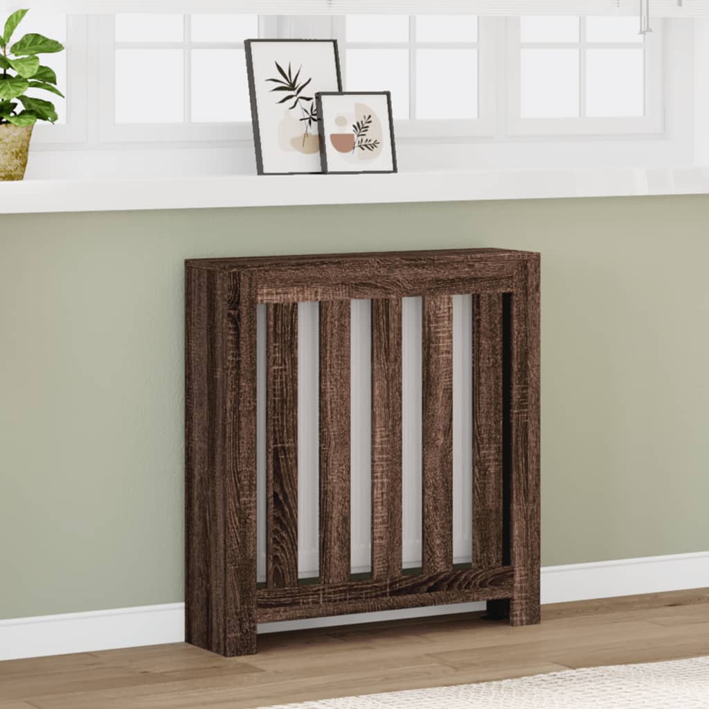 Radiatorskjuler 78X20X82 Cm Konstrueret Træ Etræ Brun Eg