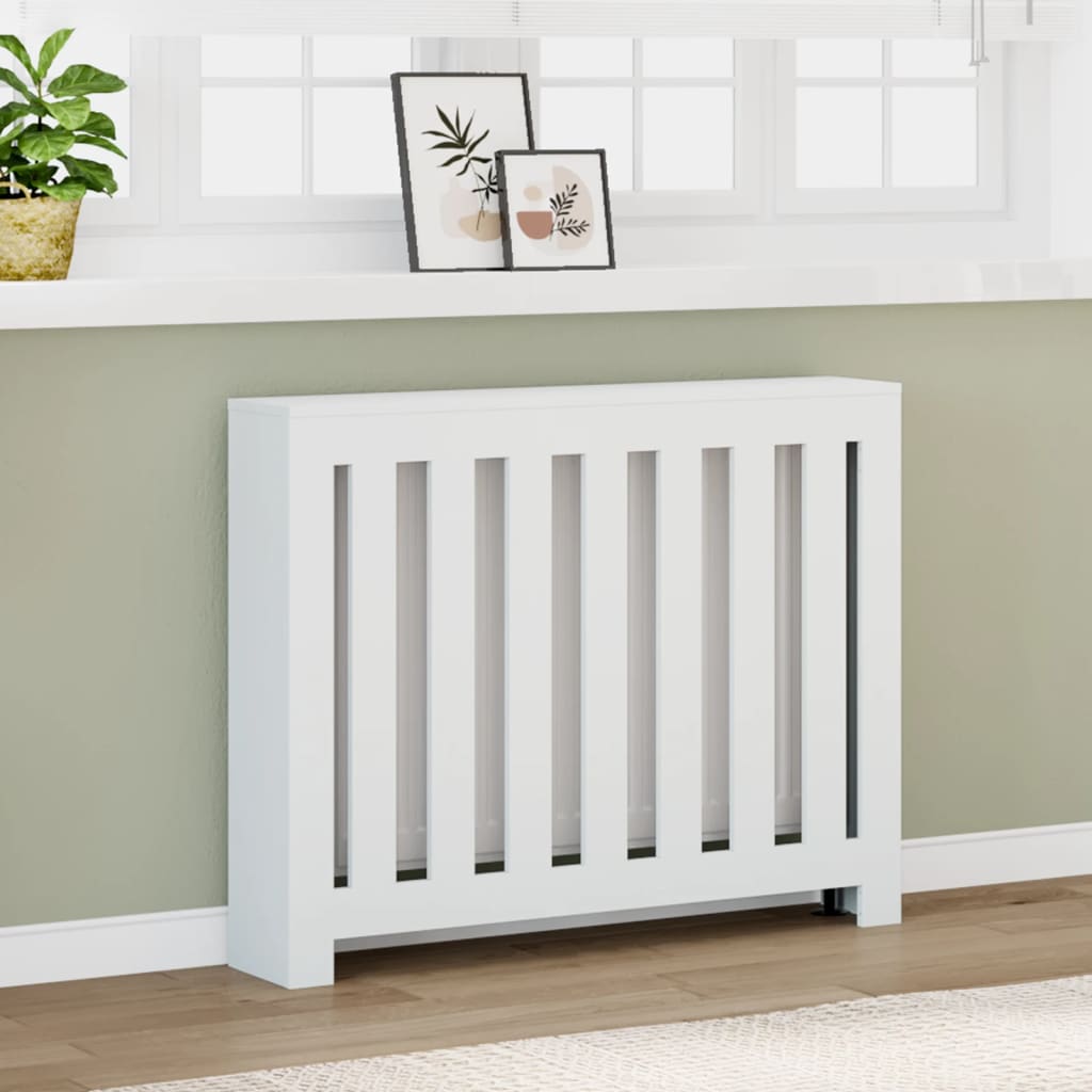 Radiatorskjuler 205X21,5X83,5 Cm Konstrueret Træ Hvid