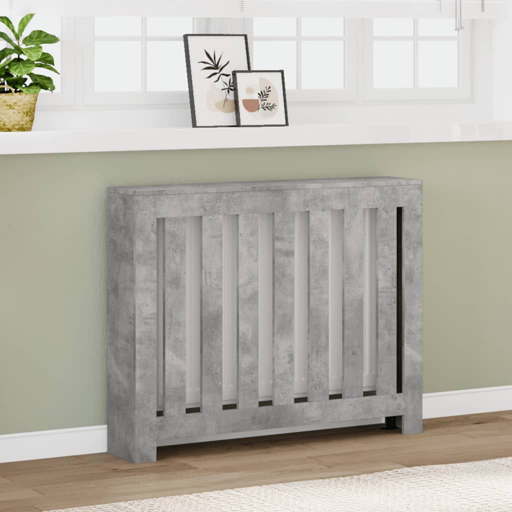 Radiatorskjuler 205X21,5X83,5 Cm Konstrueret Træ Betongrå