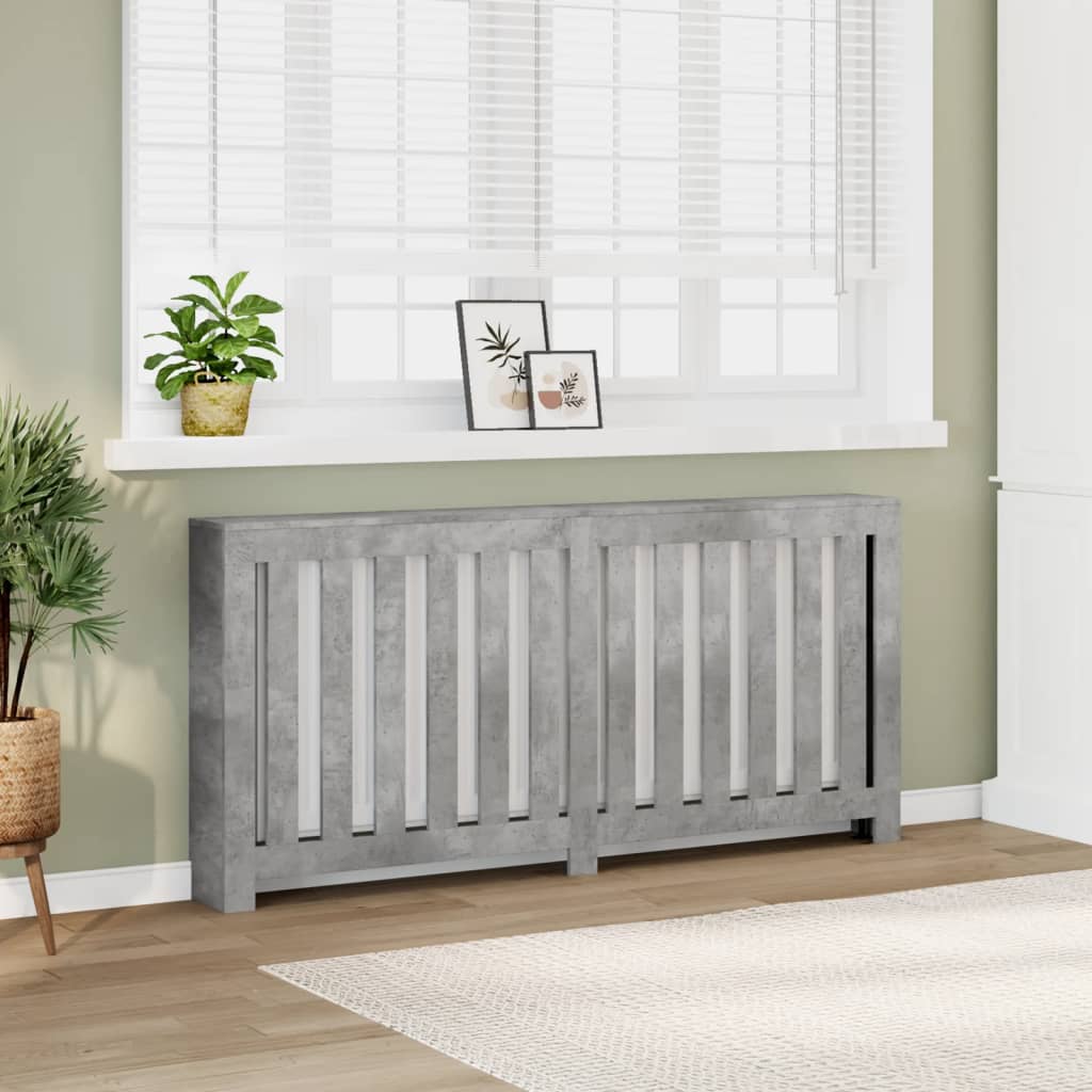 Radiatorskjuler 205X21,5X83,5 Cm Konstrueret Træ Betongrå